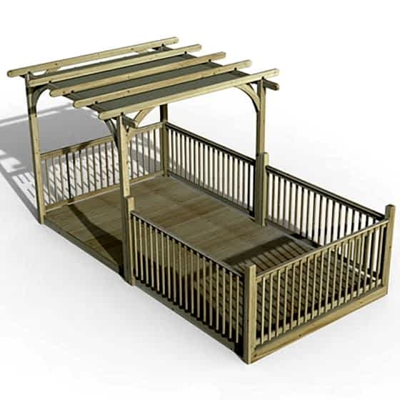 8' x 16' Forest Pergola Deck Kit with Canopy No. 13 (2.4m x 4.8m)