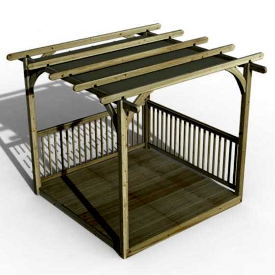 8' x 8' Forest Small Pergola Deck Kit with Canopy (2.4m x 2.4m)