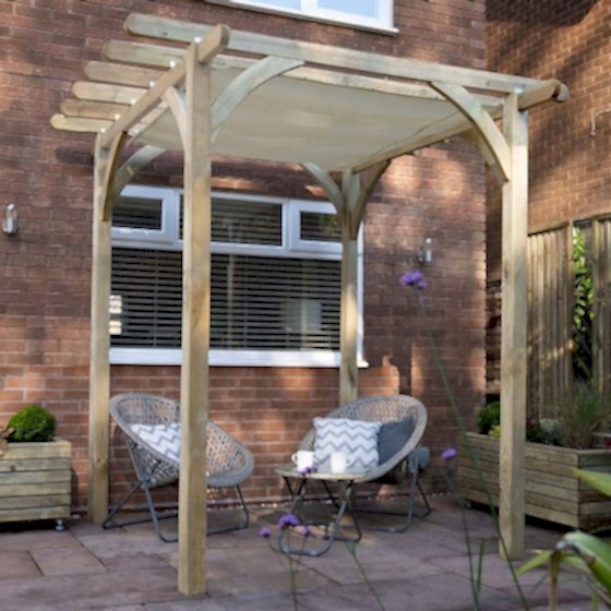 Forest Ultima Wooden Garden Pergola with Canopy 8' x 8'