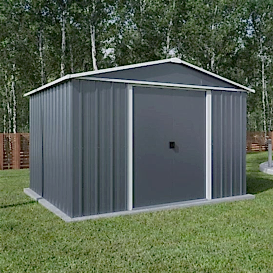 10' x 10' Yardmaster Castleton Anthracite Metal Shed (3.03m x 2.98m)