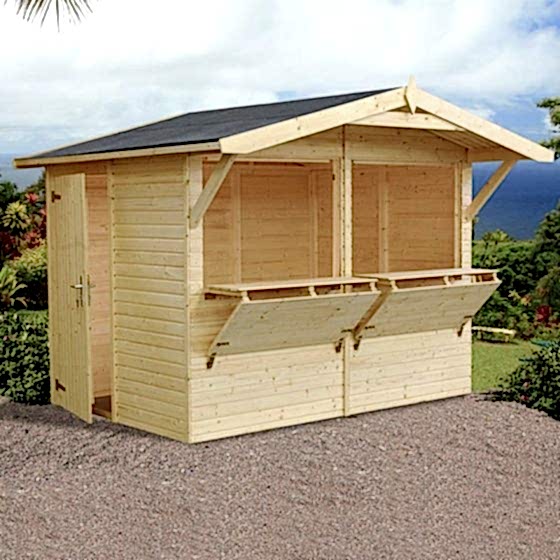 9' x 6' Palmako Stella (16mm) Premium Wooden Kiosk Shed (2.7m x 1.9m)
