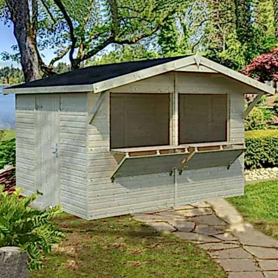 10'5 x 8'5 Palmako Stella (16mm) Premium Wooden Kiosk Shed (3.2m x 2.6m)
