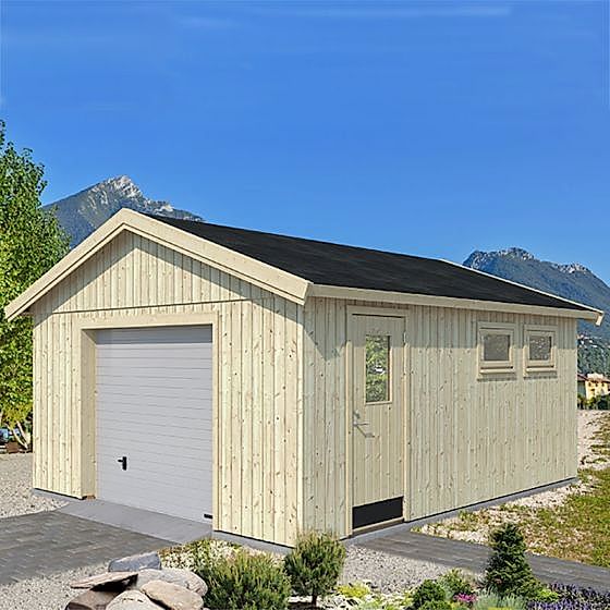 Palmako Andre 4.5m x 5.5m Wooden Garage - Up and Over Door
