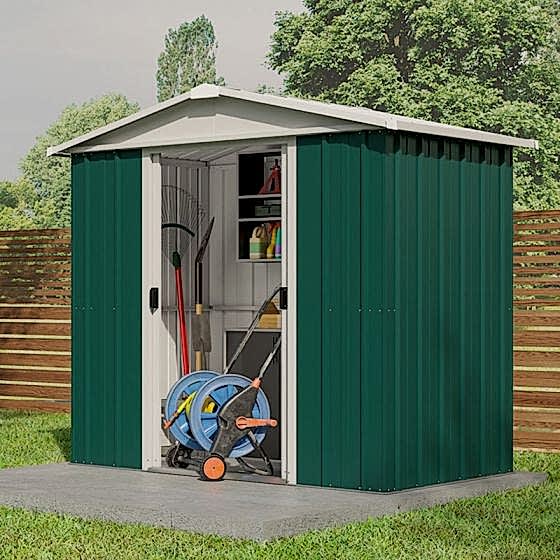 6' x 4' Yardmaster Green Metal Shed 65GEYZ (1.86m x 1.25m)