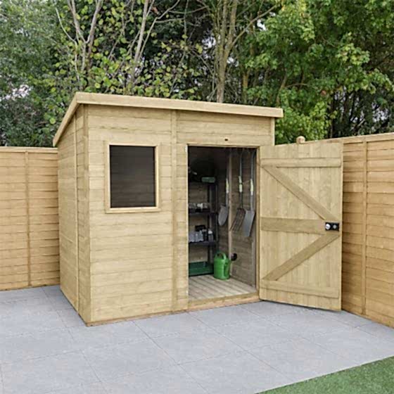 7' x 5' Forest Timberdale Tongue & Groove Pressure Treated Pent Shed (2.24m x 1.7m)