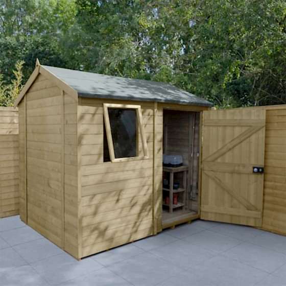 8' x 6' Forest Timberdale Tongue & Groove Pressure Treated Reverse Apex Shed (2.47m x 1.98m)