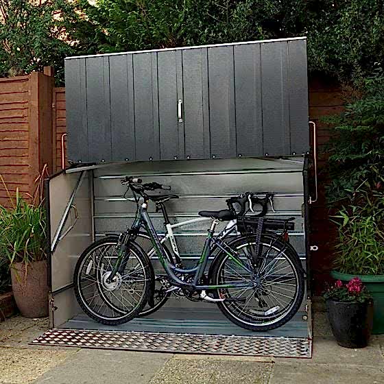 6'4 x 2'9 Trimetals Protect A Cycle Metal Bike Shed with Ramp - Anthracite (1.95m x 0.88m)
