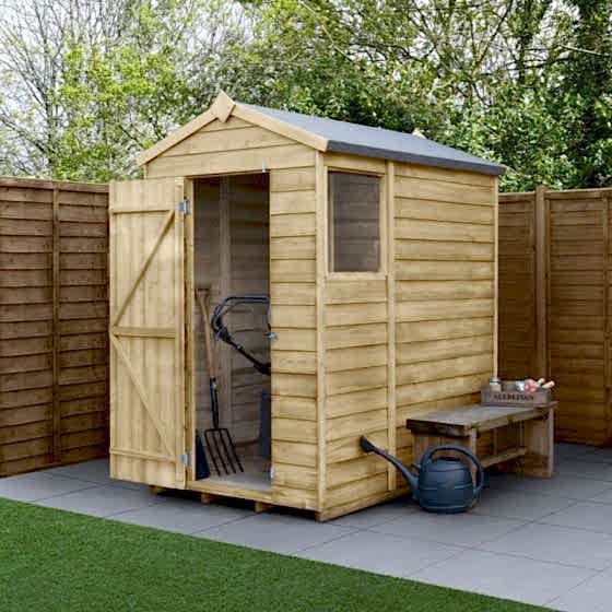 6' x 4' Forest 4Life 25yr Guarantee Overlap Pressure Treated Apex Wooden Shed (1.88m x 1.34m)