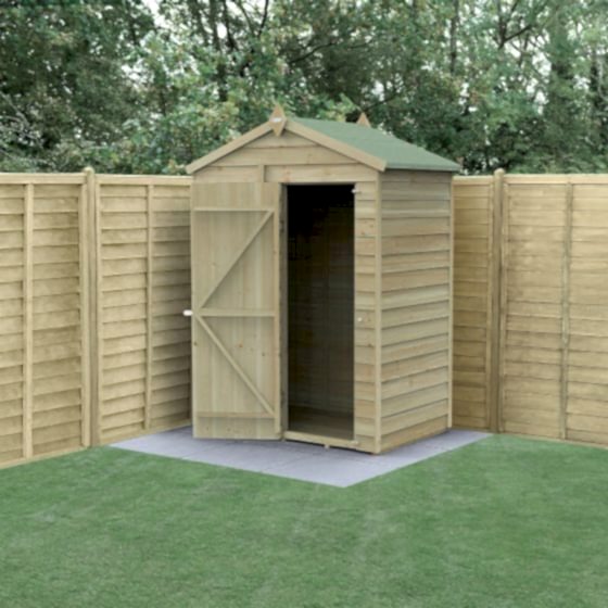 5' x 3' Forest 4Life 25yr Guarantee Overlap Pressure Treated Windowless Apex Wooden Shed (1.64m x 1m)