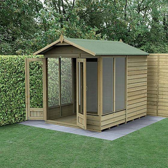 7' x 5' Forest 4Life 25yr Guarantee Double Door Apex Summer House (2.28m x 1.53m)