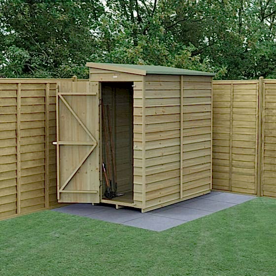 6' x 3' Forest 4Life 25yr Guarantee Overlap Pressure Treated Windowless Pent Wooden Shed (1.88m x 1.02m)