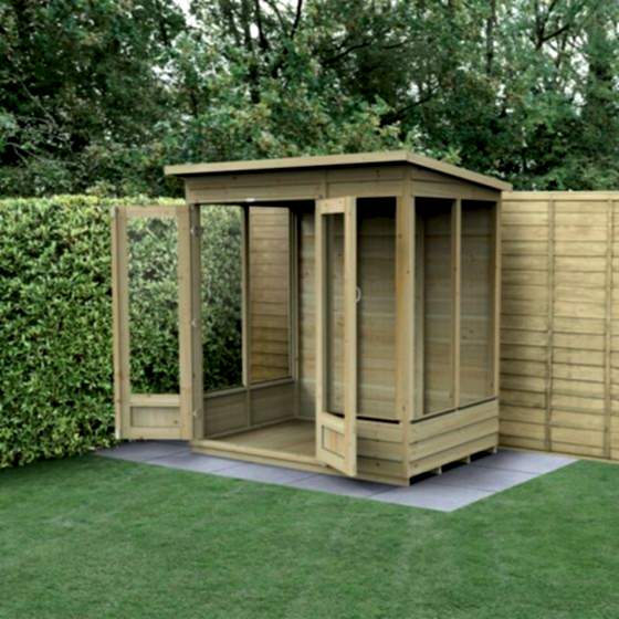 6' x 4' Forest 4Life 25yr Guarantee Double Door Pent Summer House (1.98m x 1.4m)