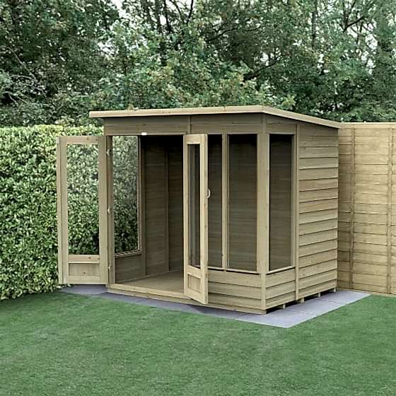 7' x 5' Forest 4Life 25yr Guarantee Double Door Pent Summer House (2.26m x 1.7m)