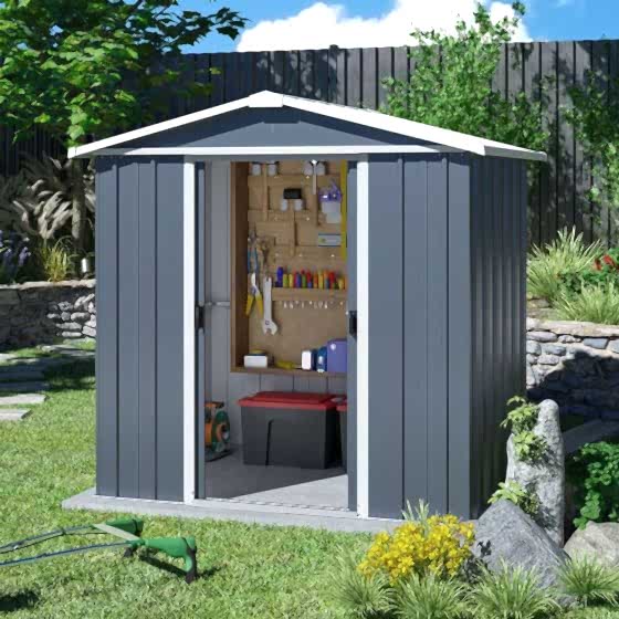 6' x 4' Yardmaster Castleton Anthracite Metal Shed (1.86m x 1.25m)