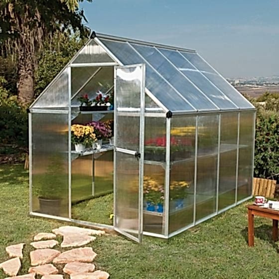 6x8 Palram Mythos Silver Polycarbonate Greenhouse - TwinWall
