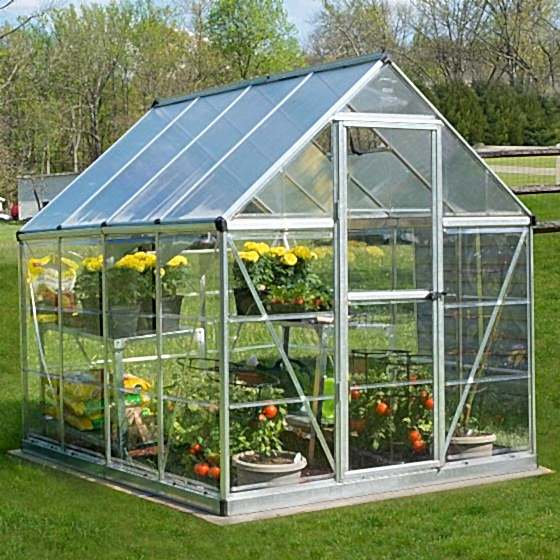 6'x8' (1.8x2.4m) Palram Hybrid Silver Greenhouse