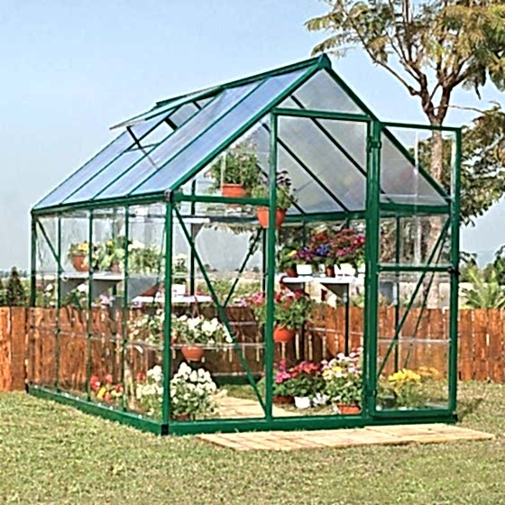 6'x8' (1.8x2.4m) Palram Hybrid Green Greenhouse
