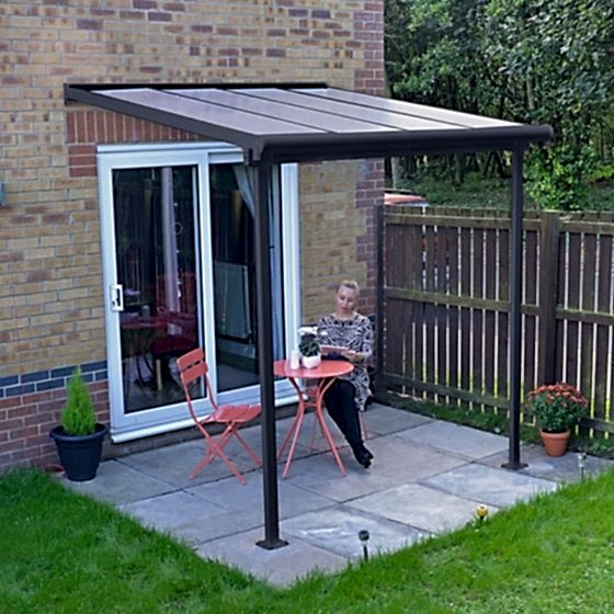 7' x 7' Palram Canopia Sierra Grey Clear Patio Cover