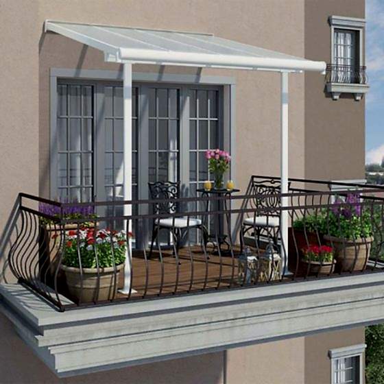 7' x 7' Palram Canopia Sierra White Clear Patio Cover