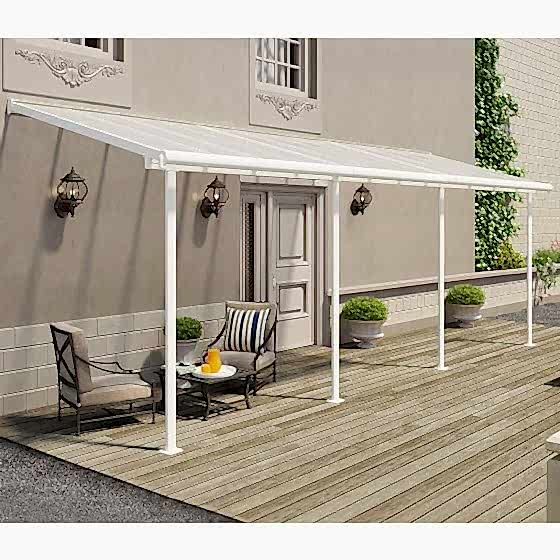7' x 22' Palram Canopia Sierra White Clear Patio Cover