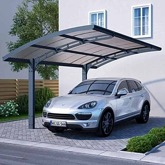 16'x10' (4.8x3m) Palram Arizona Wave 5000 Grey Metal Carport

