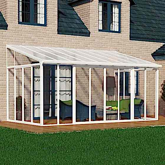 10'x18' (3x5.46m)Palram SanRemo White Lean-To Conservatory
