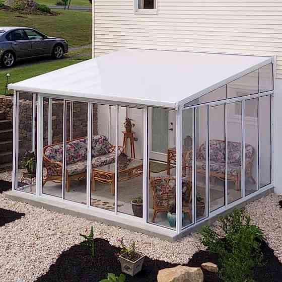 12' x 14' Palram Canopia San Remo White Lean To Conservatory