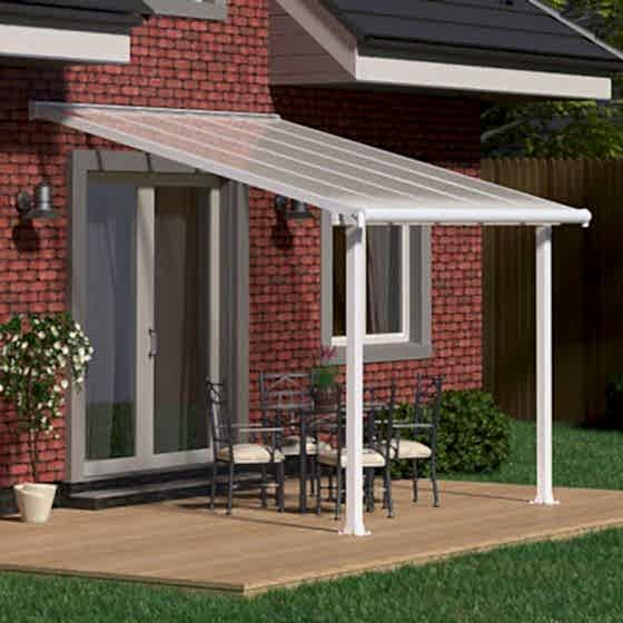 10'x10' (3x3m) Palram Olympia White Patio Cover With Clear Panels
