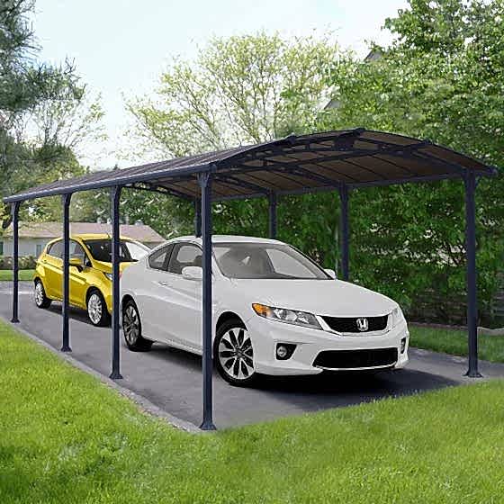 12' x 28' Palram Arcadia 8500 Grey Metal Carport