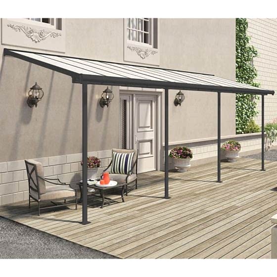 7' x 22' Palram Canopia Sierra Grey Clear Patio Cover