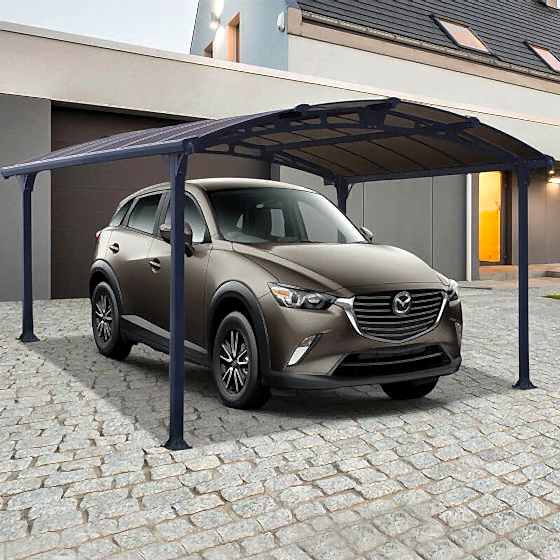 12' x 15' Palram Arcadia 4300 Grey Metal Carport