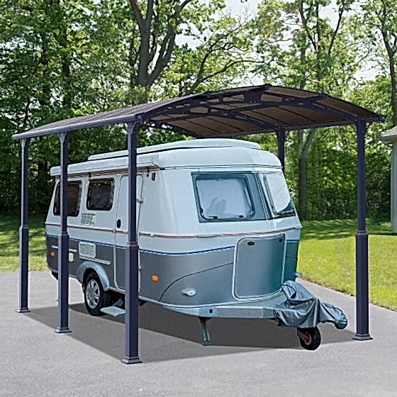 12' x 16' Palram Arcadia Alpine 5000 Grey Metal Carport