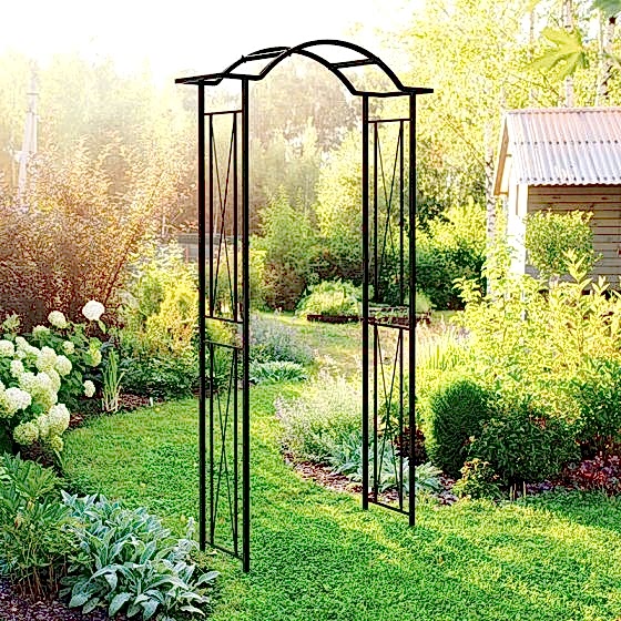 Panacea Camberwell Wave Top Metal Garden Arch 7'4 x 4'