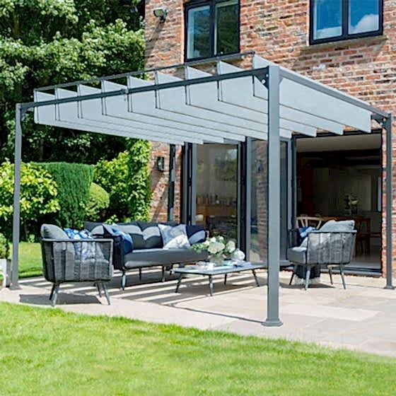 12' x 10' Garden Must Haves Pandora Leaf Adjustable Garden Gazebo (3.6m x 3m)