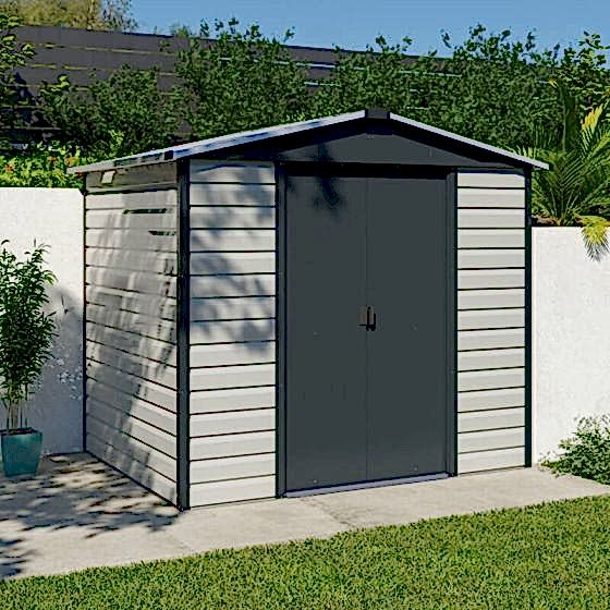 8' x 6' Yardmaster Shiplap Metal Shed Anthracite Finish (2.43m x 1.97m)