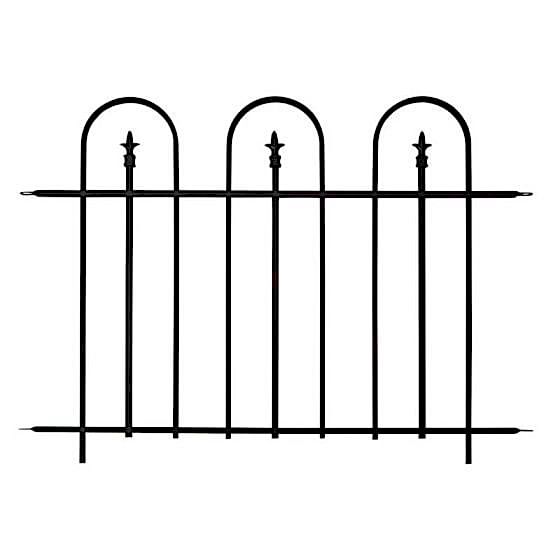 Panacea 4' x 3' Triple Arch Black Metal Fence Panel (1.23m x 0.92m)