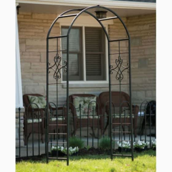 Panacea Quatrefoil Metal Garden Arch 7'5 x 3'6 
