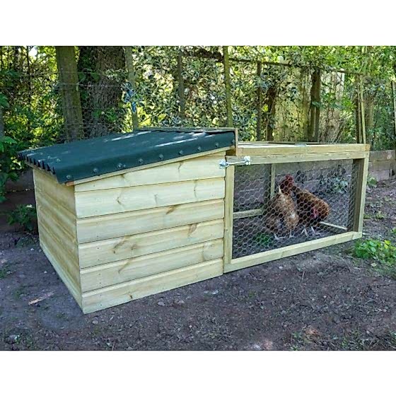 6'6 x 3'5 Forest Premium Wooden Chicken Coop with 4ft Run (1.99m x 1.05m)