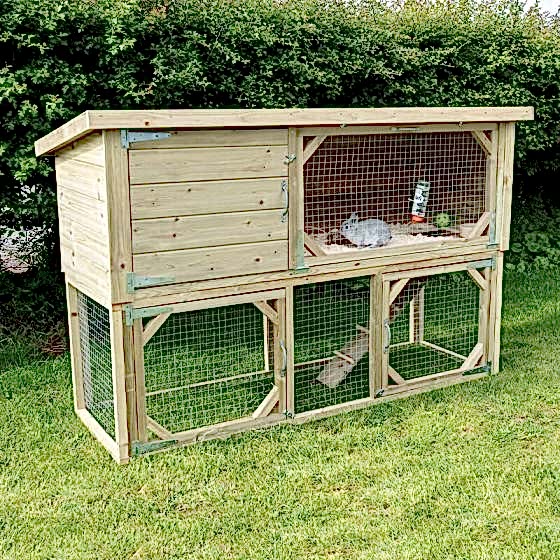 6'4 x 2'5 Forest Premium Wooden 2-Tier Rabbit Hutch (1.94m x 0.74m)