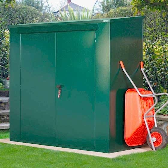 7'2 x 3' Asgard Trojan Plus Metal Shed & Bike Shed Combo - Green (2.2m x 0.95m)