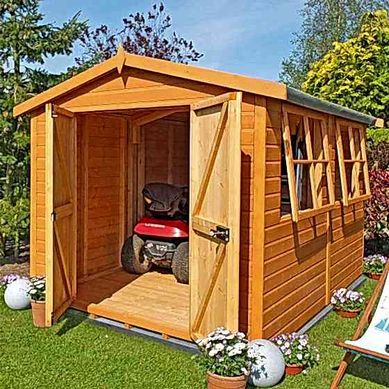 10'x10' (3x3m) Shire Bison Heavy Duty Double Door Workshop
