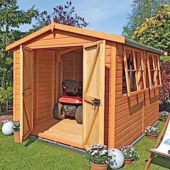 12'x8' (3.6x2.4m) Shire Bison Heavy Duty Double Door Workshop