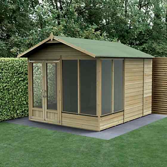 10' x 8' Forest Beckwood 25yr Guarantee Double Door Apex Summer House (3.01m x 2.61m)