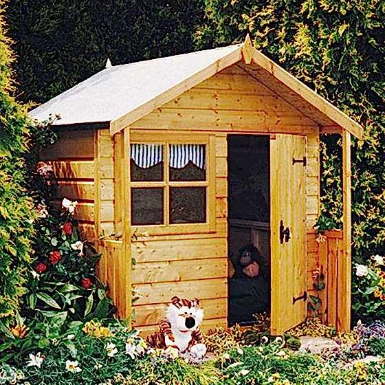 5' x 4' Shire Club Kids Wooden Playhouse (1.42m x 1.48m)
