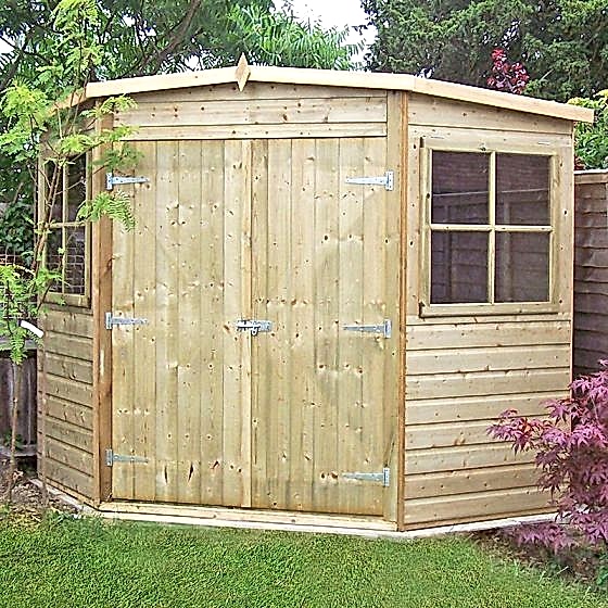 7'x7' (2.1x2.1m) Shire Pressure Treated Corner Shed
