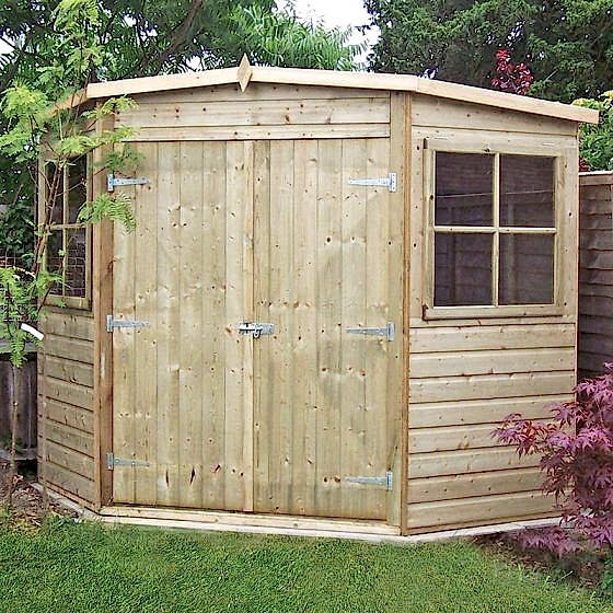 8'x8' (2.4x2.4m) Shire Pressure Treated Corner Shed
