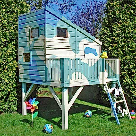 6' x 4' Shire Command Post Kids Wooden Platform Playhouse (1.69m x 2.22m)
