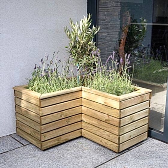  Forest Linear Corner Wooden Planter (0.8m x 0.8m)