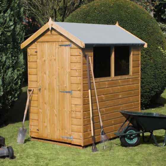 7' x 5' Traditional Standard Apex Wooden Garden Shed (2.14m x 1.52m)
