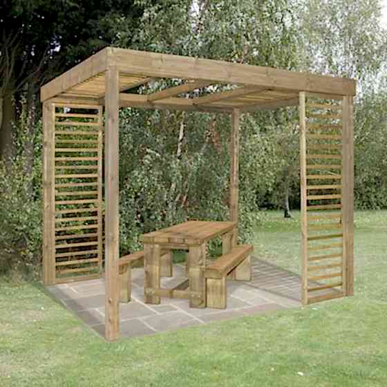 Forest Dining Wooden Garden Pergola Kit with Panels 10'x8'
